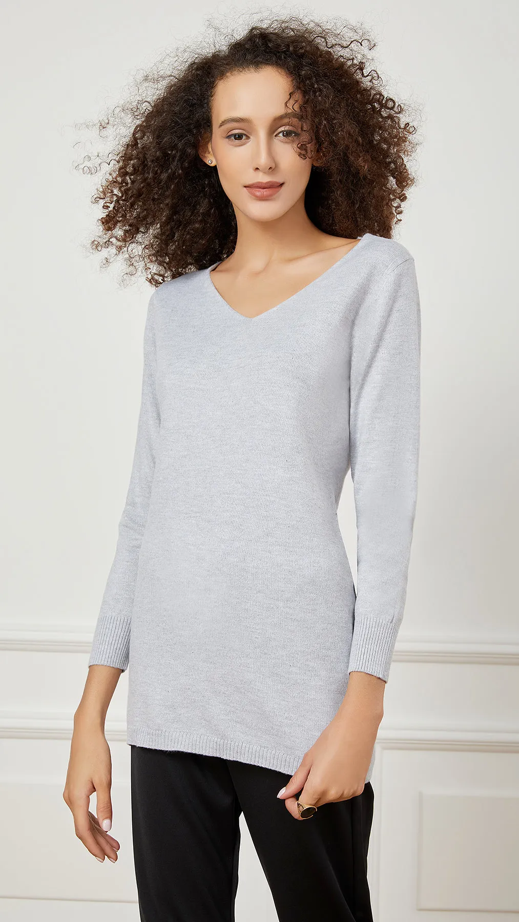 V Neck Knit Top