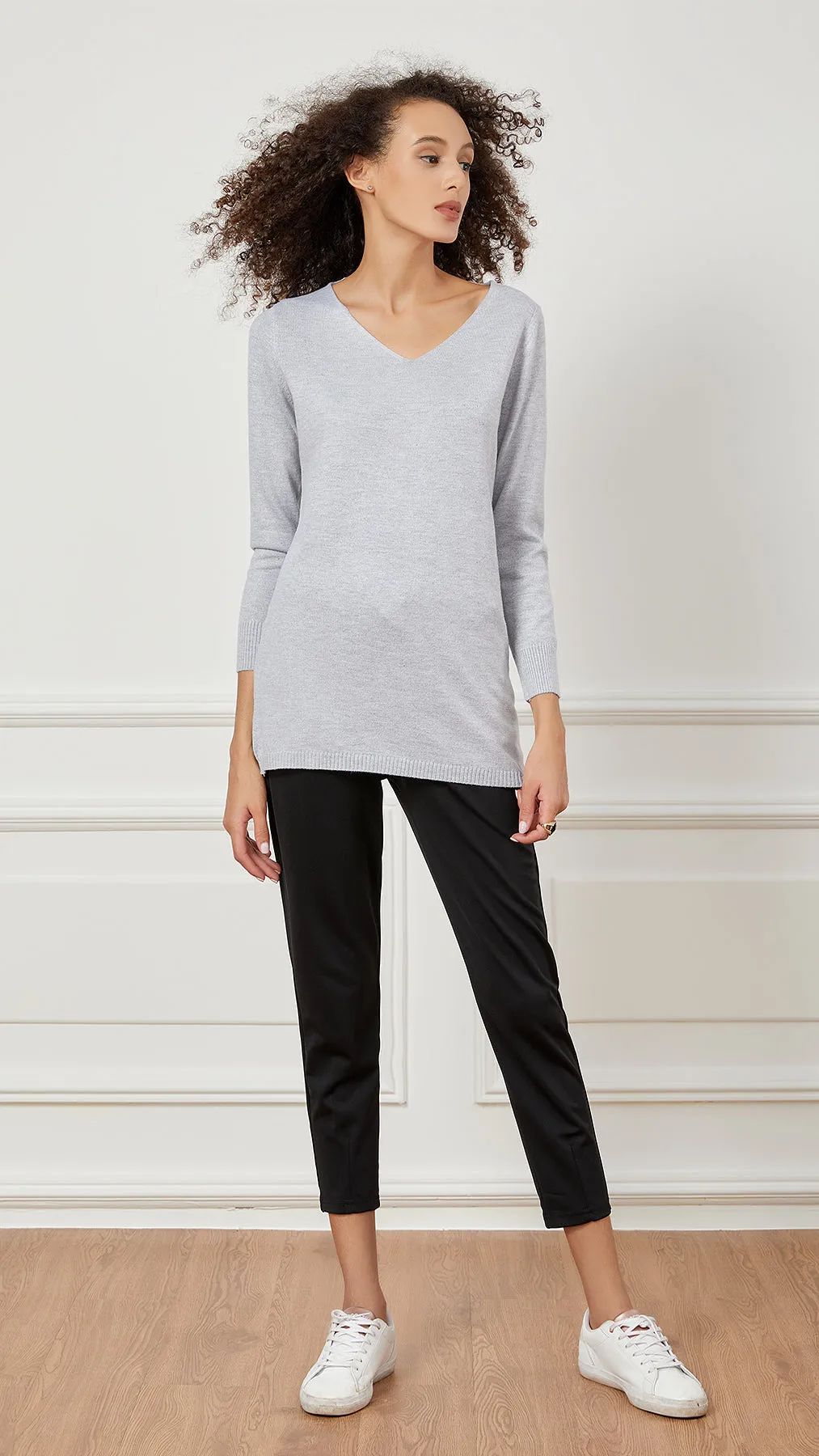 V Neck Knit Top