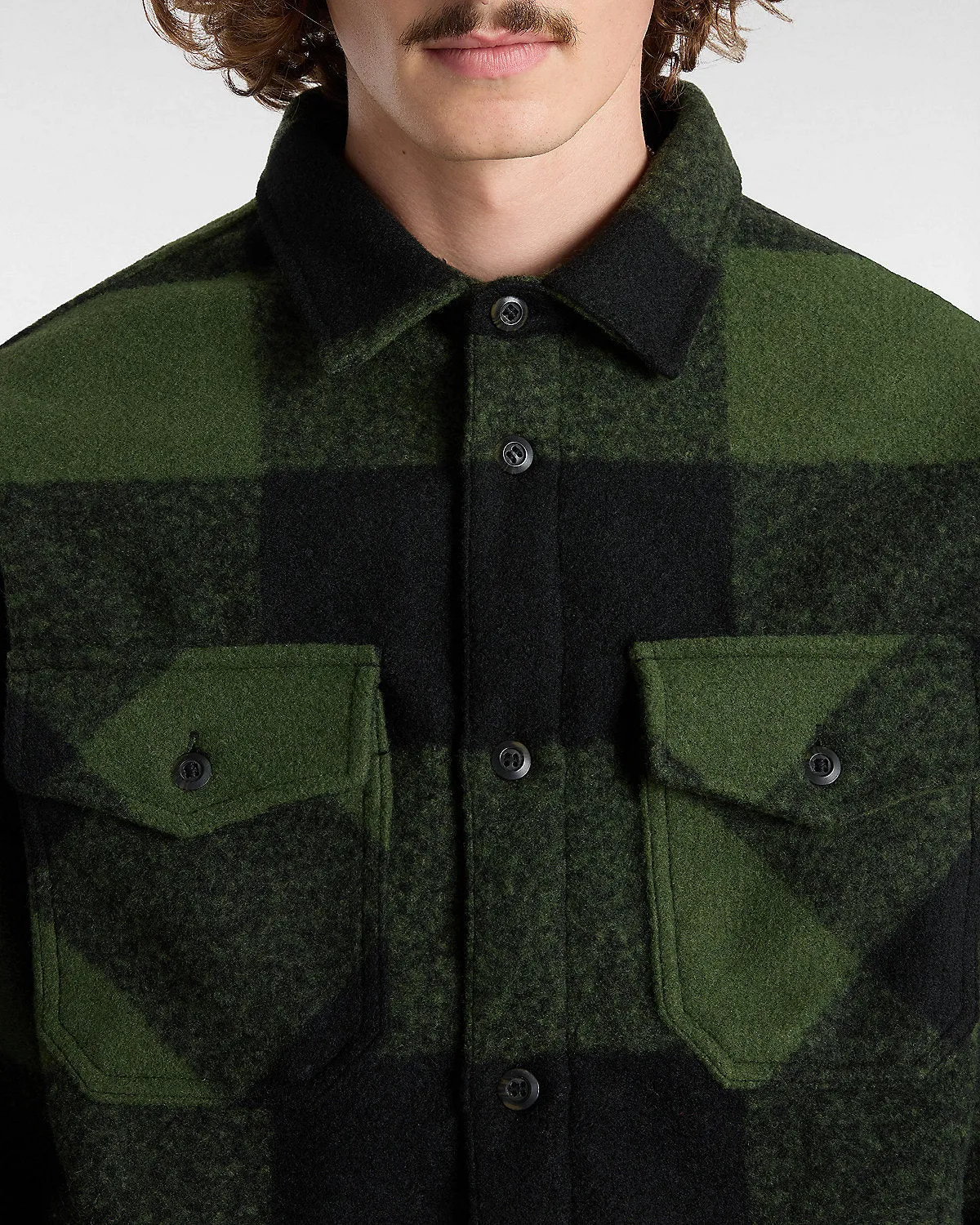 Vans - Denby Fuzzy Shacket - Black/Loden Green