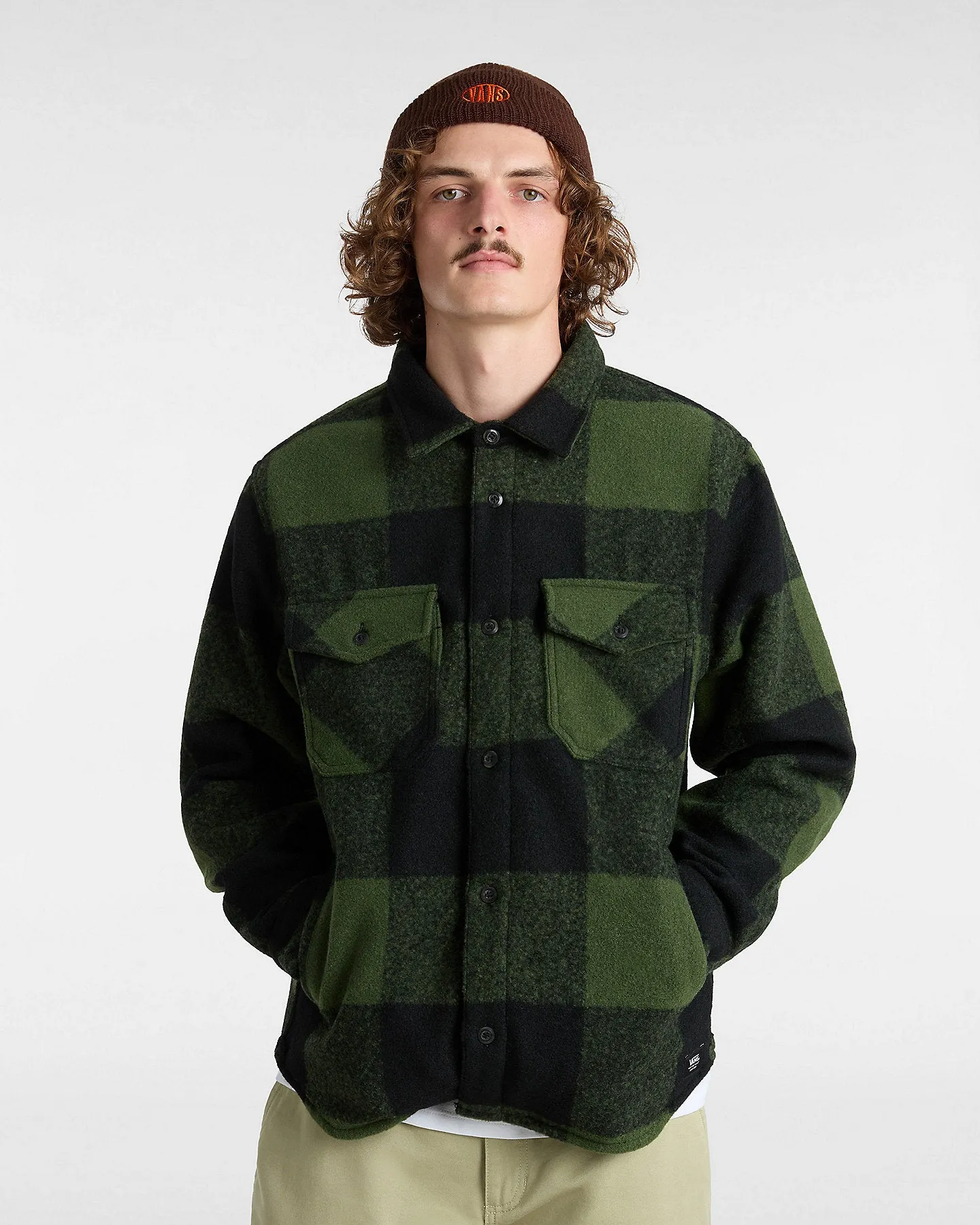 Vans - Denby Fuzzy Shacket - Black/Loden Green