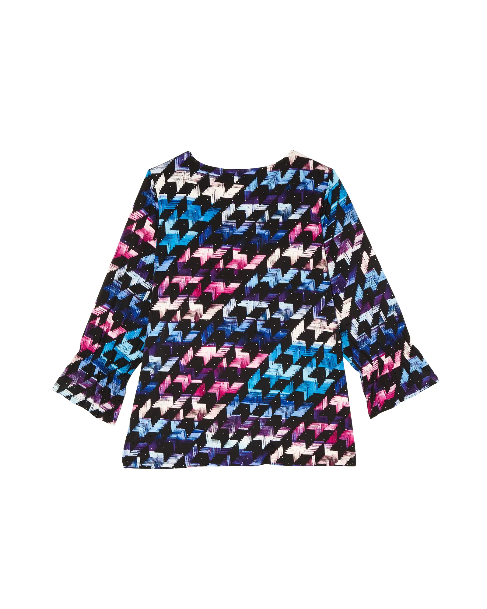 Victoria Blouse with Keyhole Neck Detail | Purple / Black