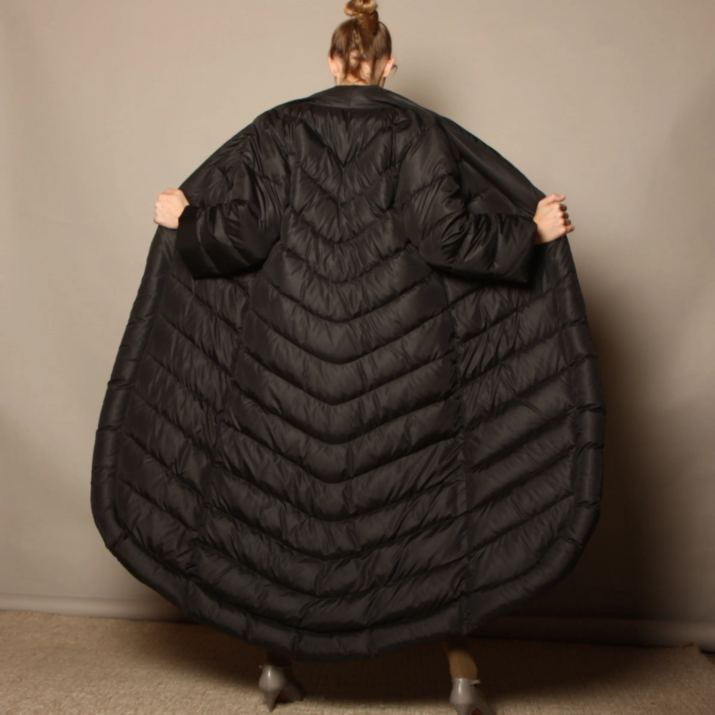 Vintage 80's Bill Blass Quilted Cocoon Puffer Coat