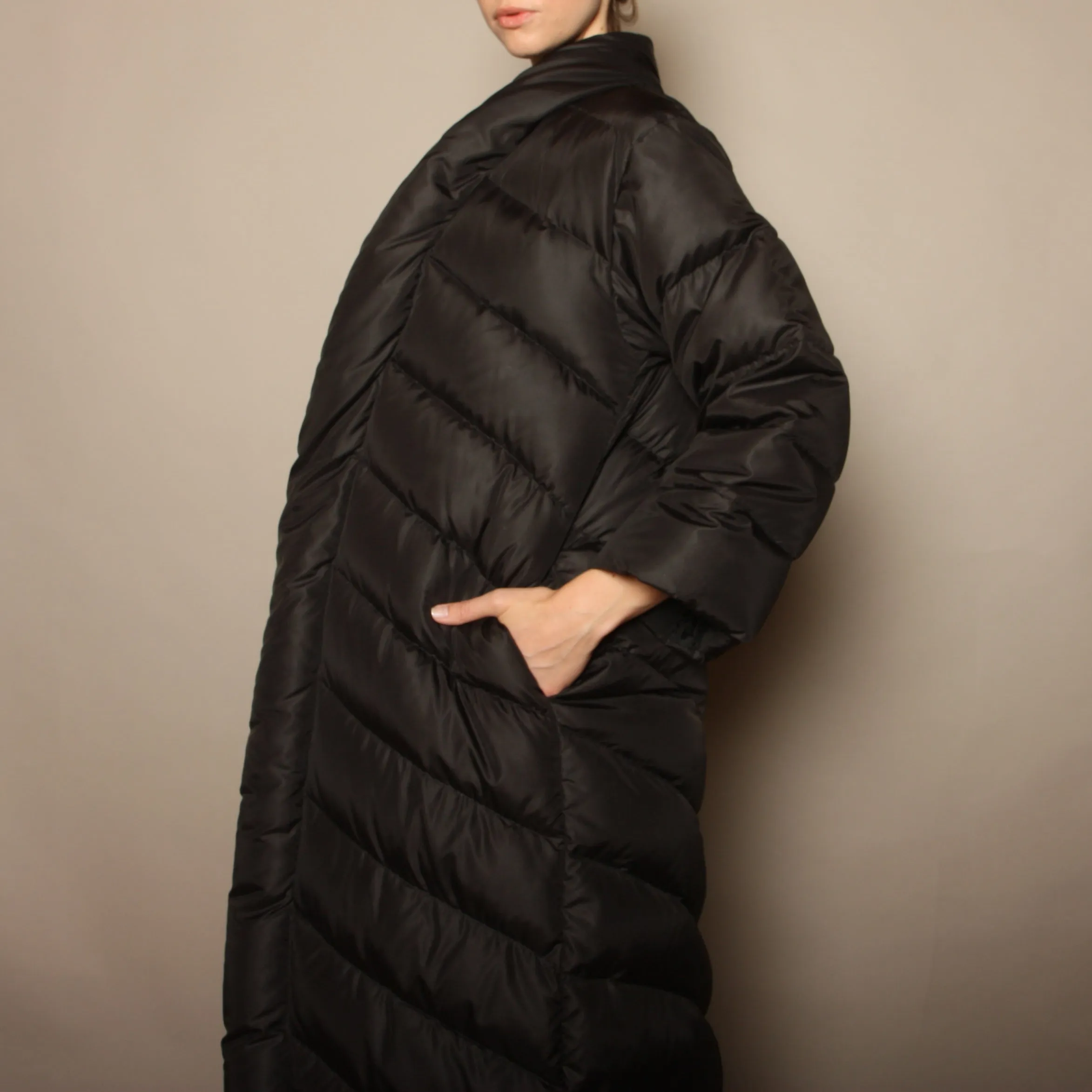 Vintage 80's Bill Blass Quilted Cocoon Puffer Coat