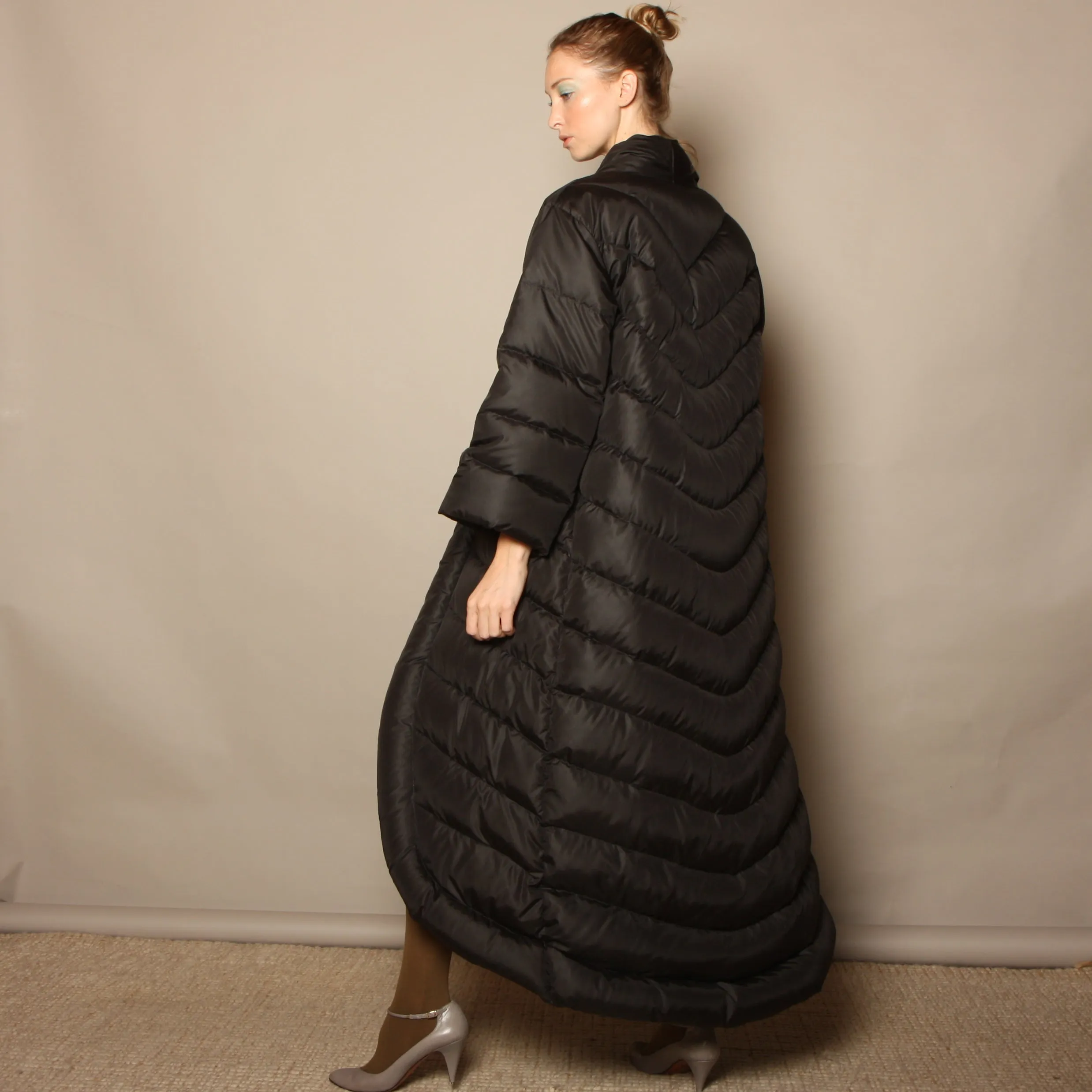 Vintage 80's Bill Blass Quilted Cocoon Puffer Coat