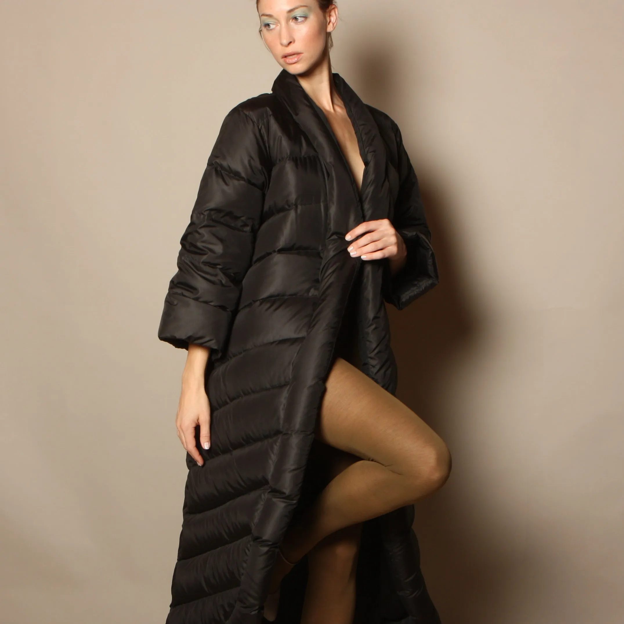 Vintage 80's Bill Blass Quilted Cocoon Puffer Coat