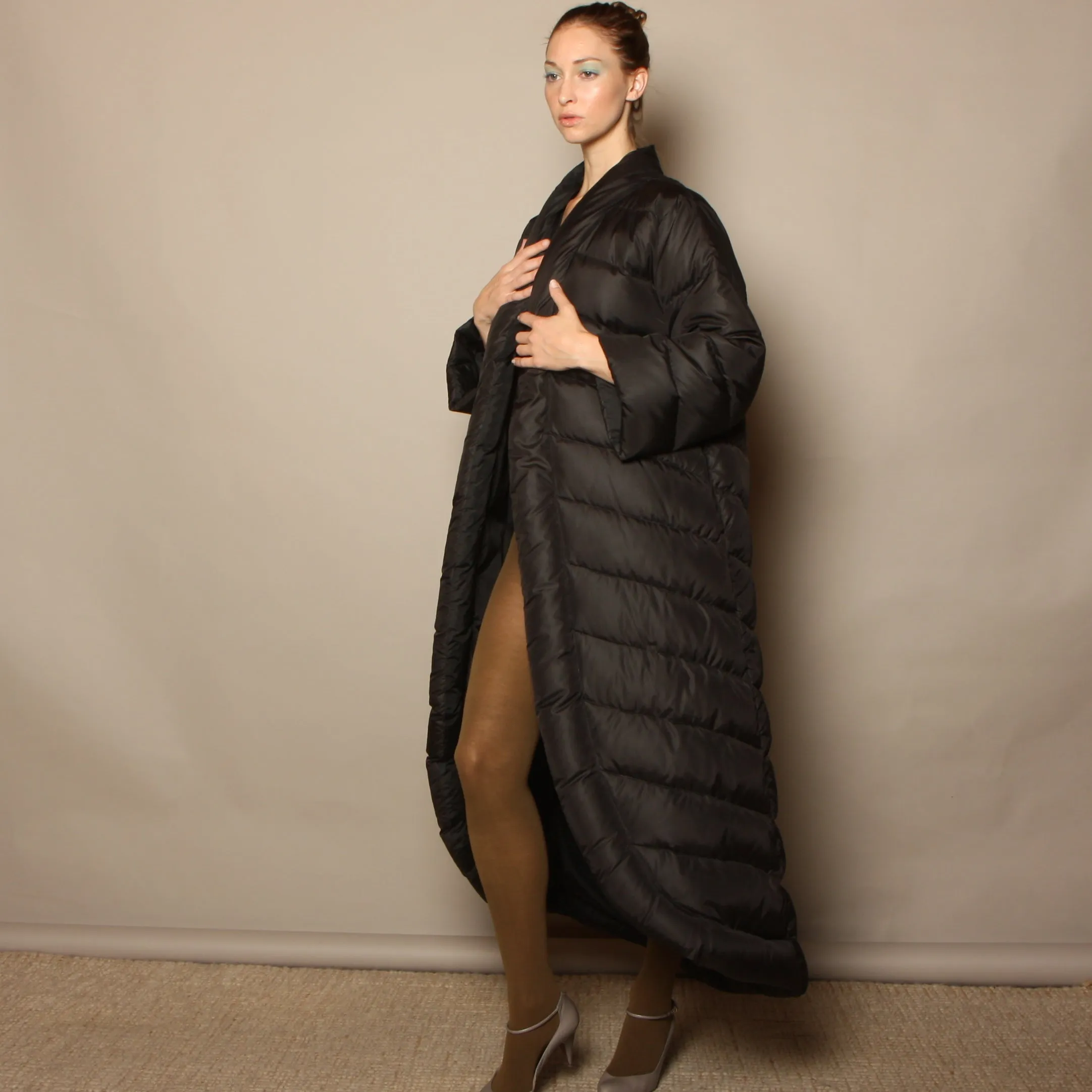 Vintage 80's Bill Blass Quilted Cocoon Puffer Coat