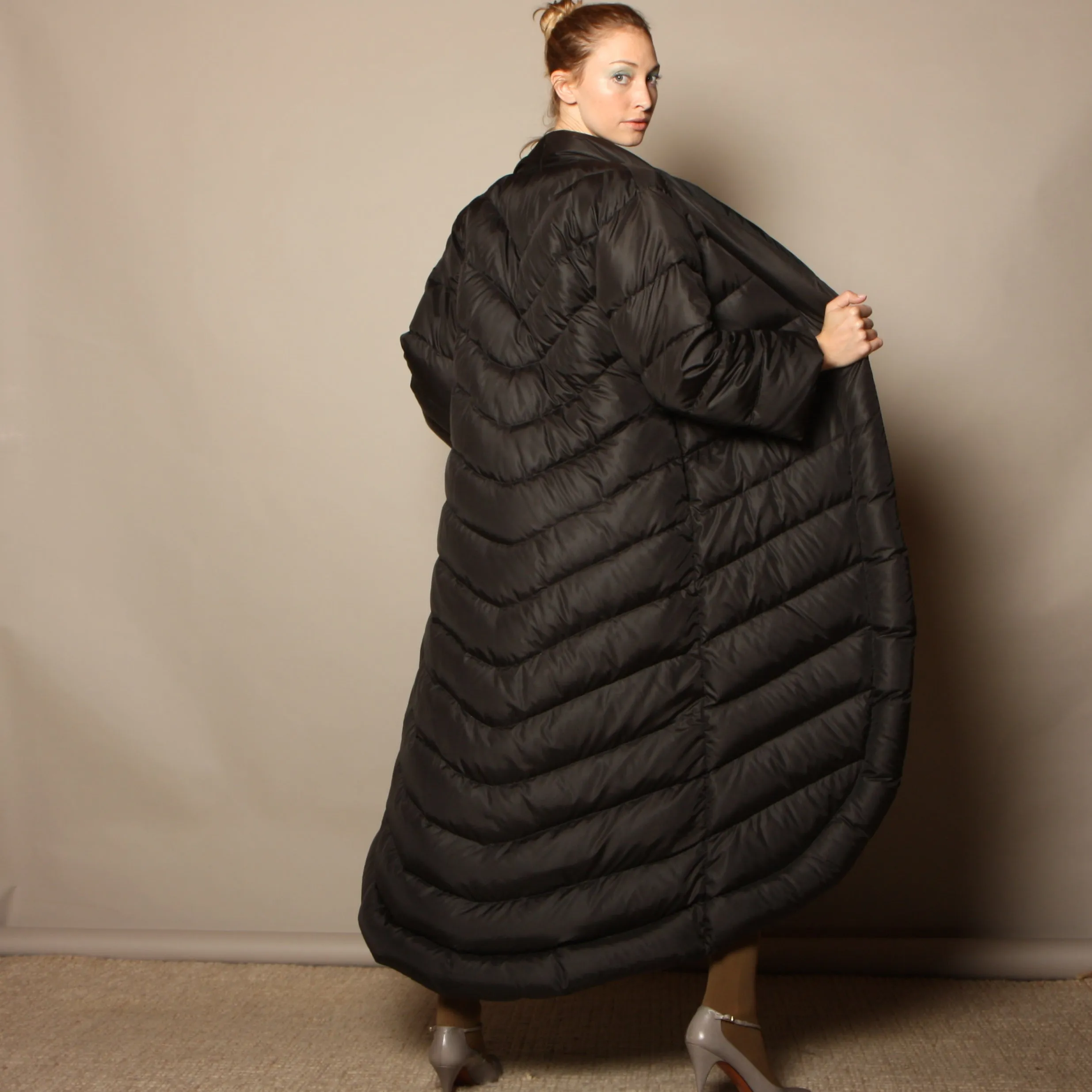 Vintage 80's Bill Blass Quilted Cocoon Puffer Coat