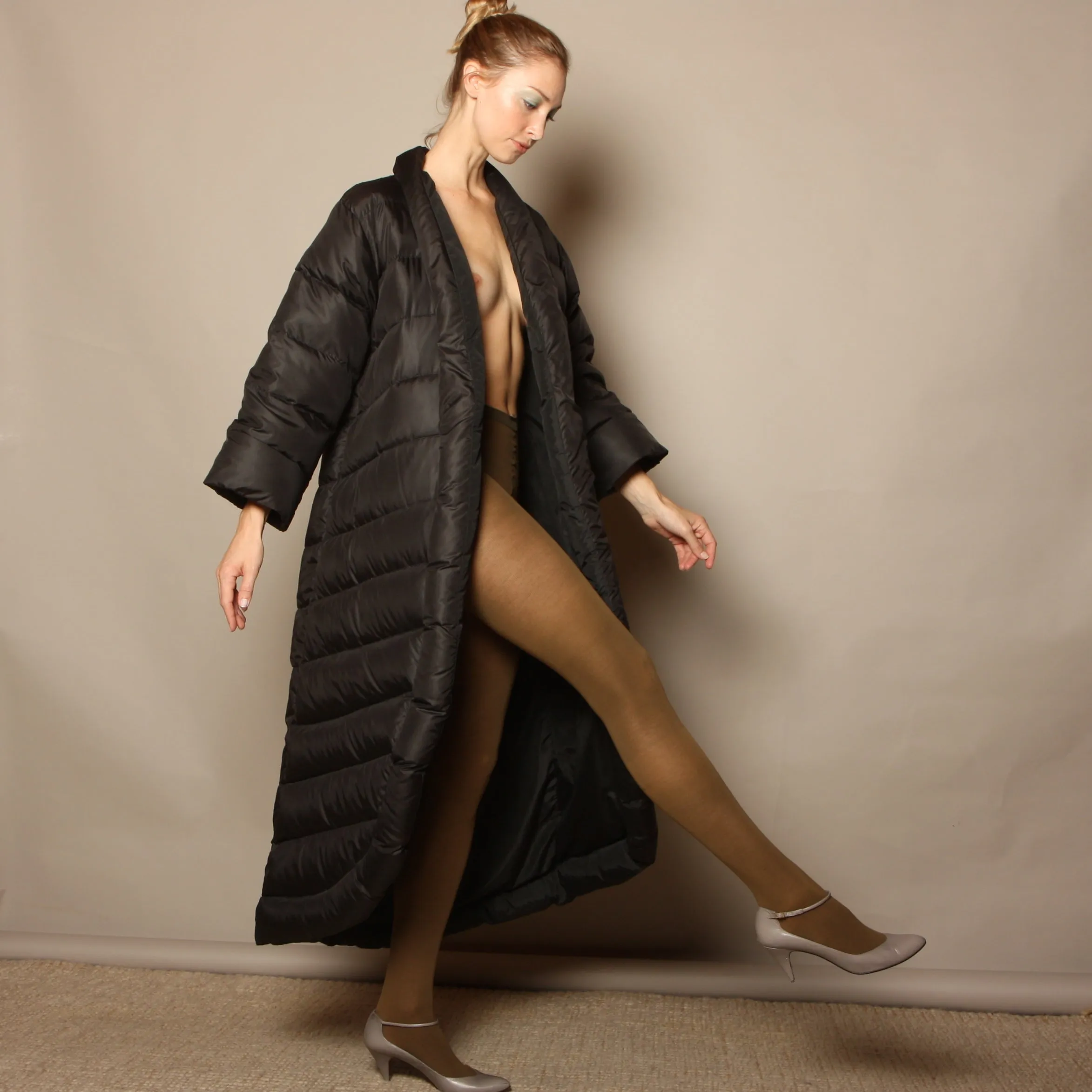 Vintage 80's Bill Blass Quilted Cocoon Puffer Coat
