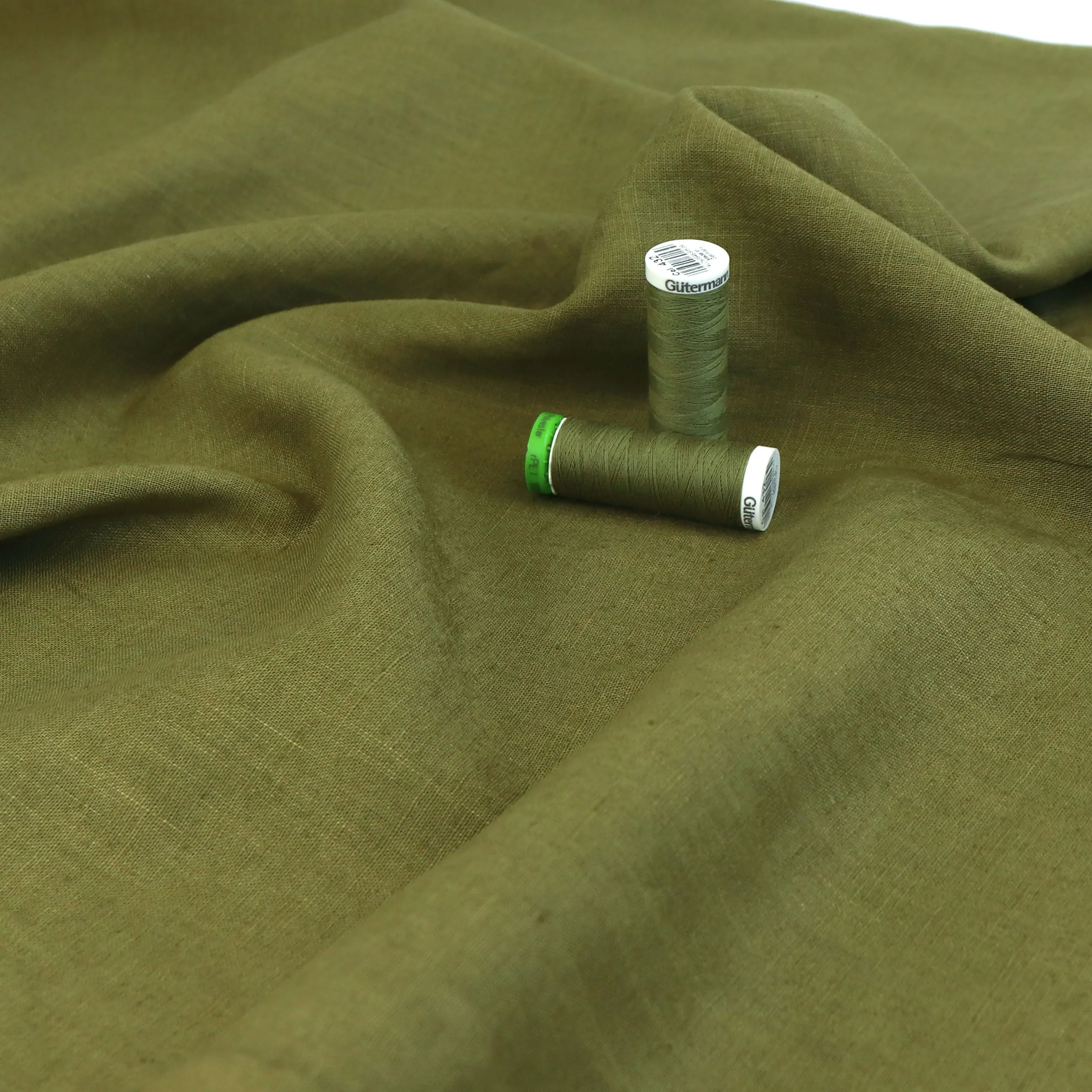 Washed Linen Cotton Lightweight - Olive Green