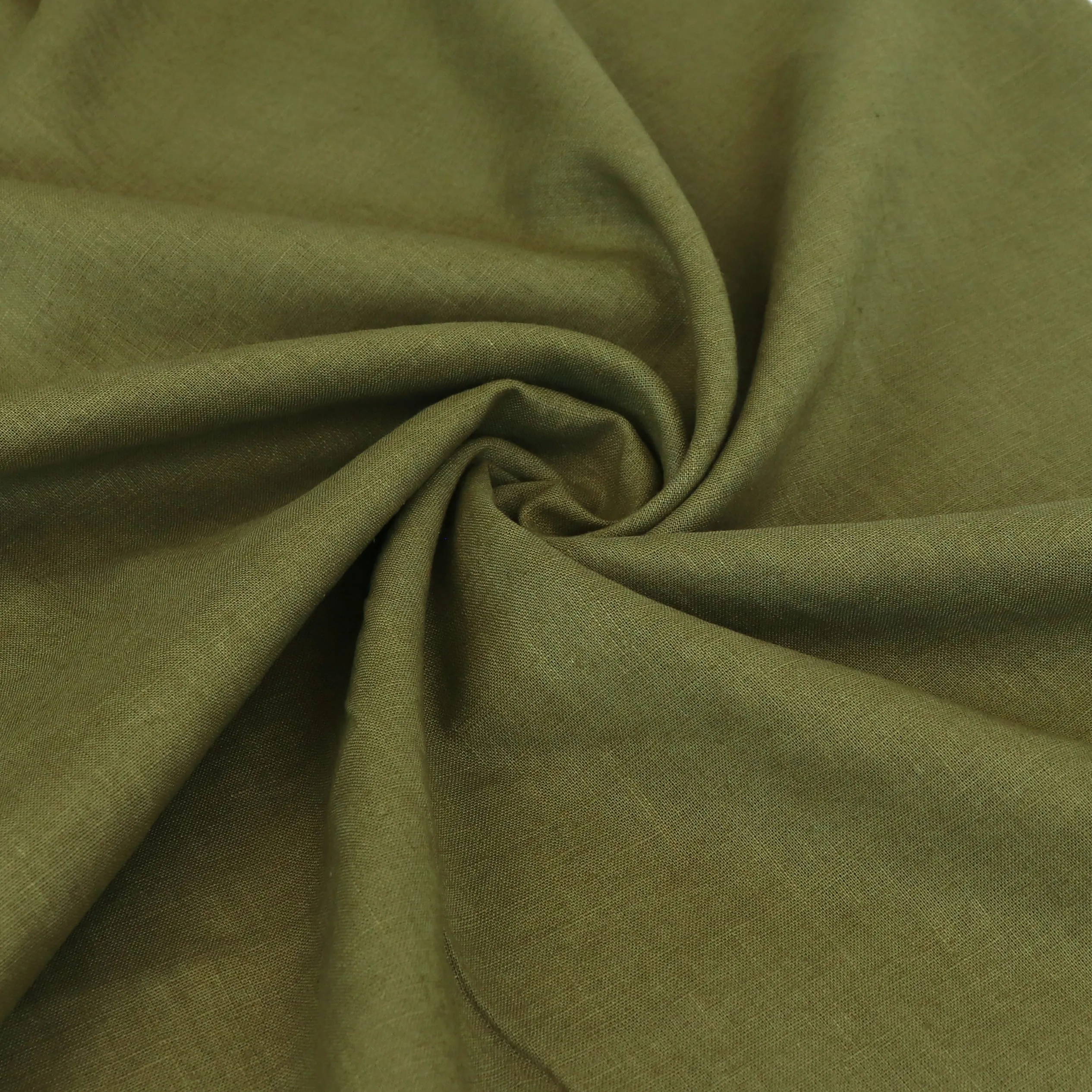 Washed Linen Cotton Lightweight - Olive Green