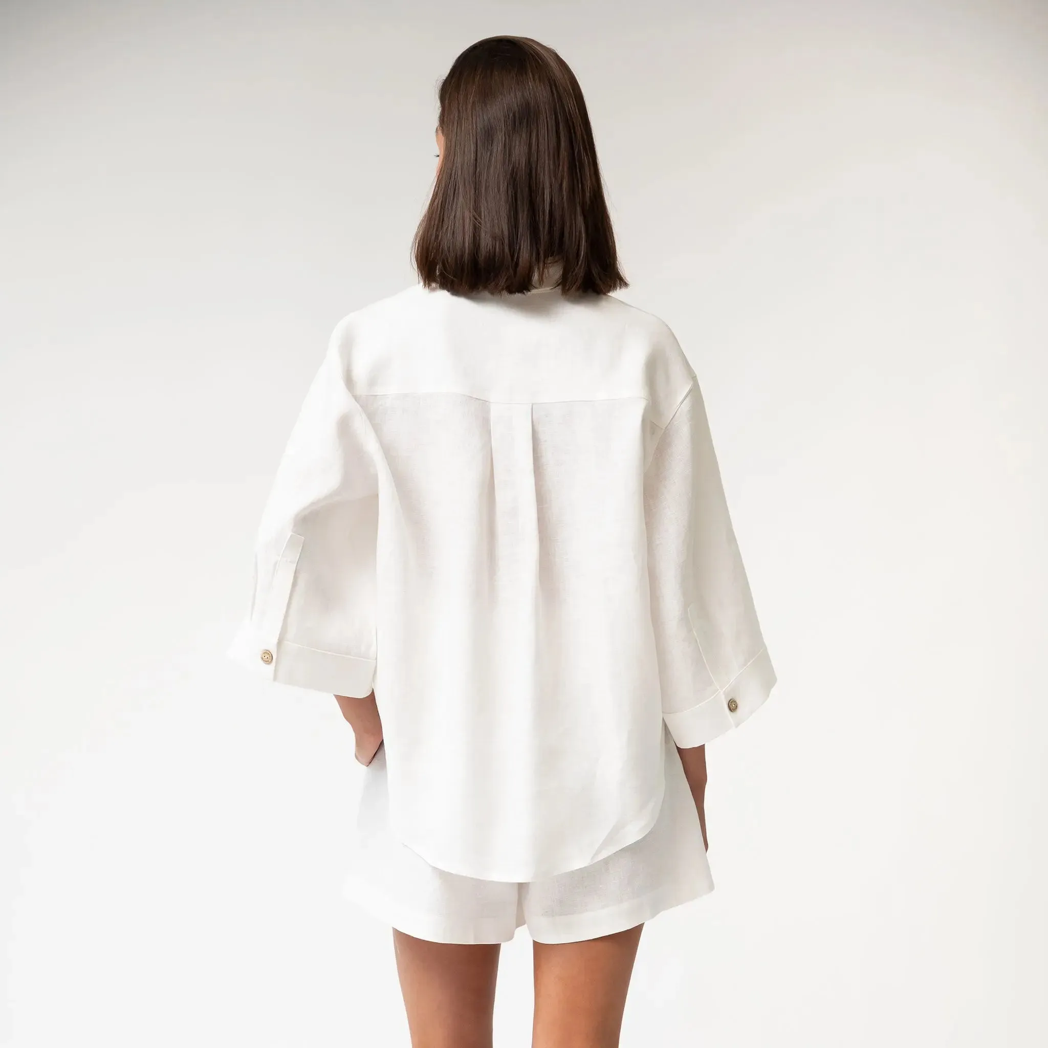 White Heavy Linen Shirt Perfect Days