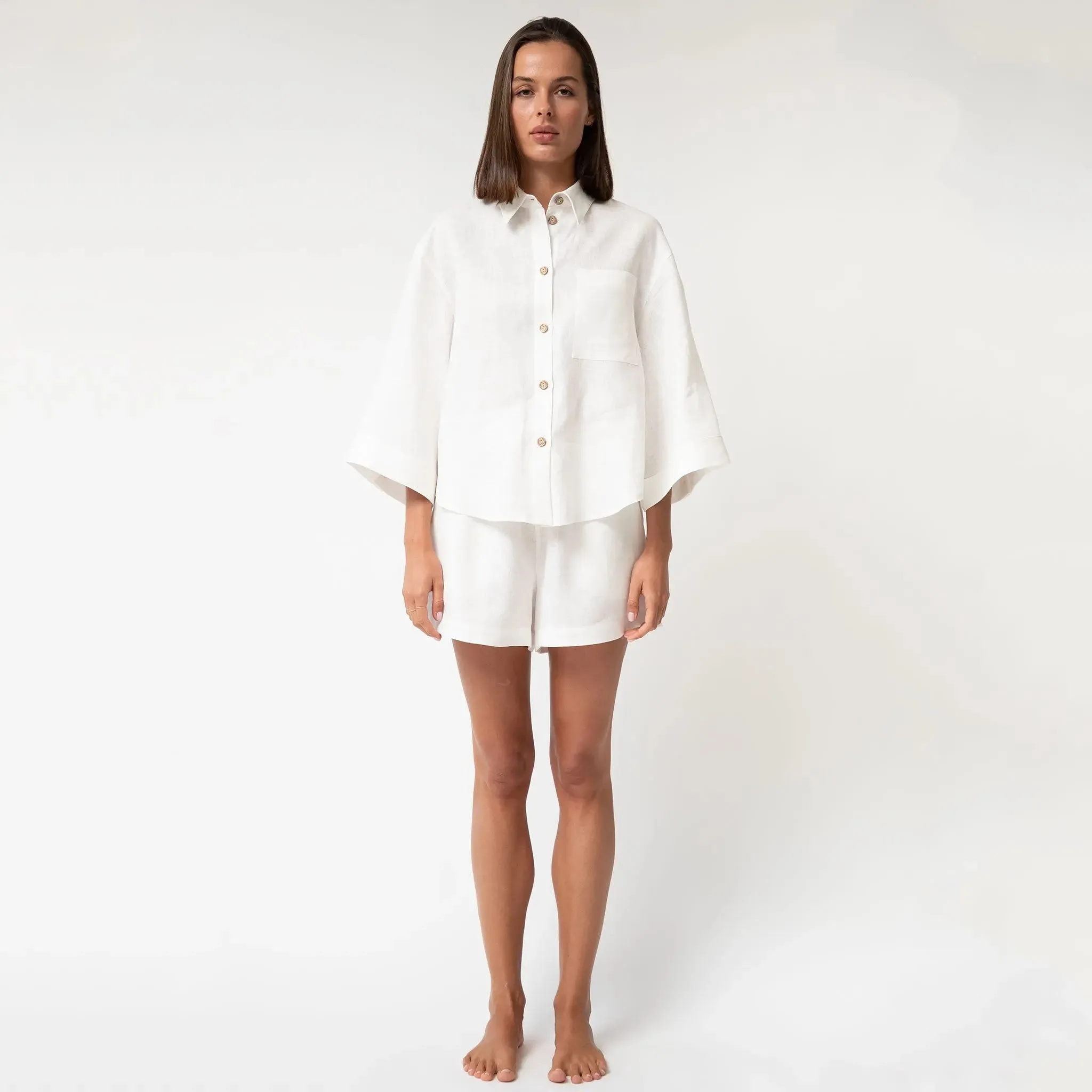 White Heavy Linen Shirt Perfect Days