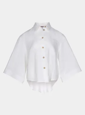 White Heavy Linen Shirt Perfect Days