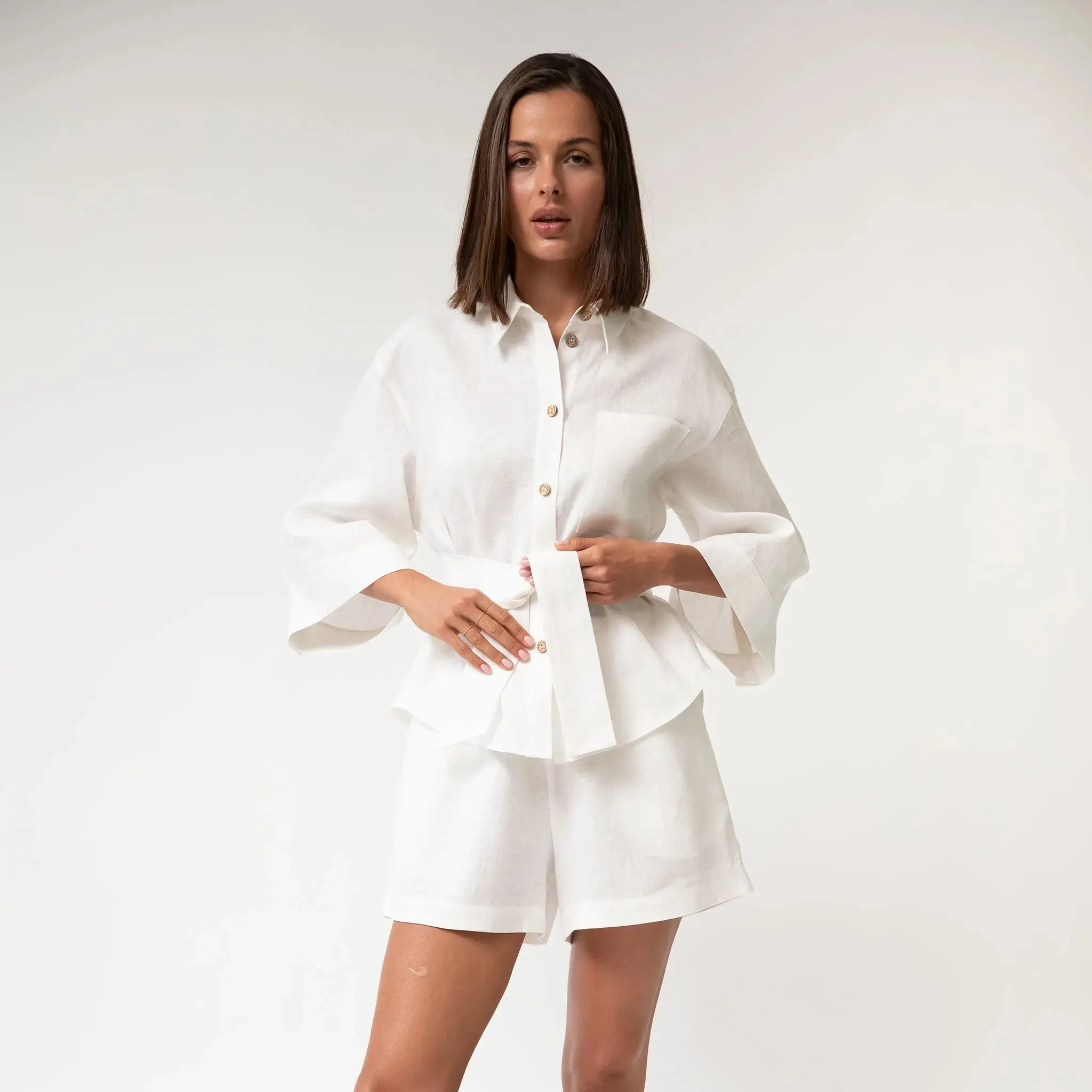 White Heavy Linen Shirt Perfect Days