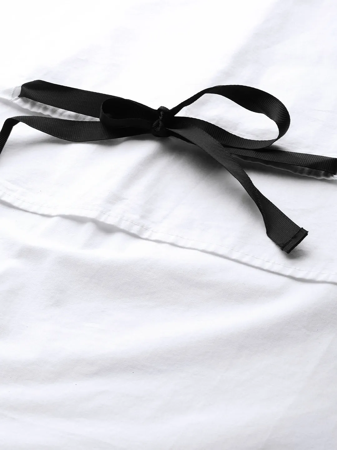 White High Low Tape Detail Boxy Top