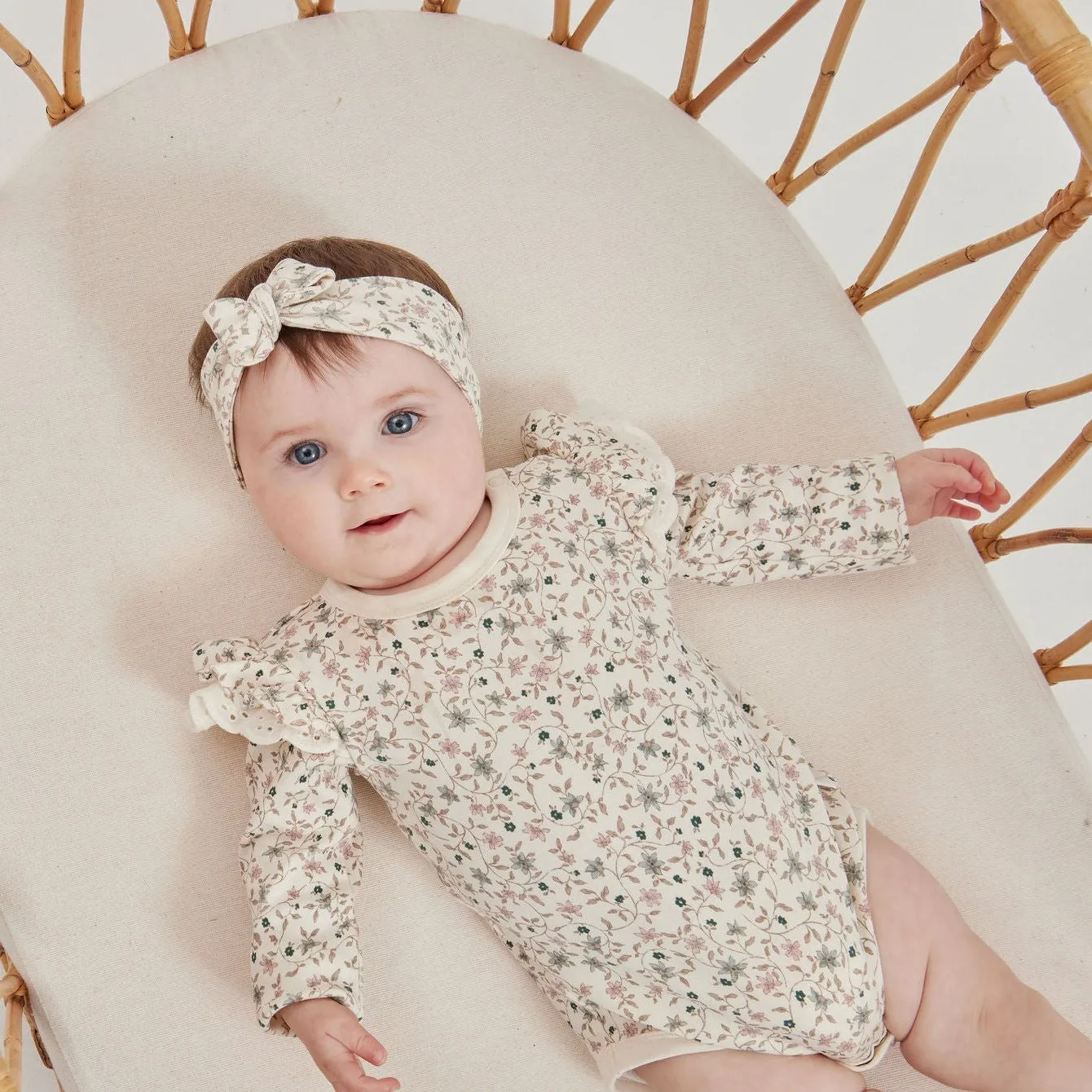 Winter Floral Flutter Bodysuit
