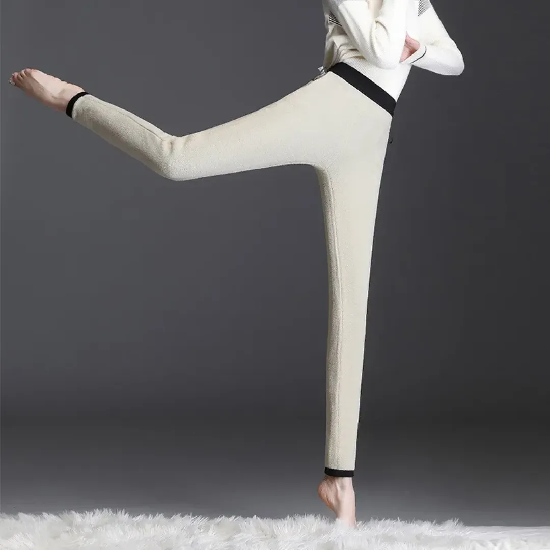 Winter Warmest Legging High Waist Stretchy Fleece Pants - Butterfly Pattern