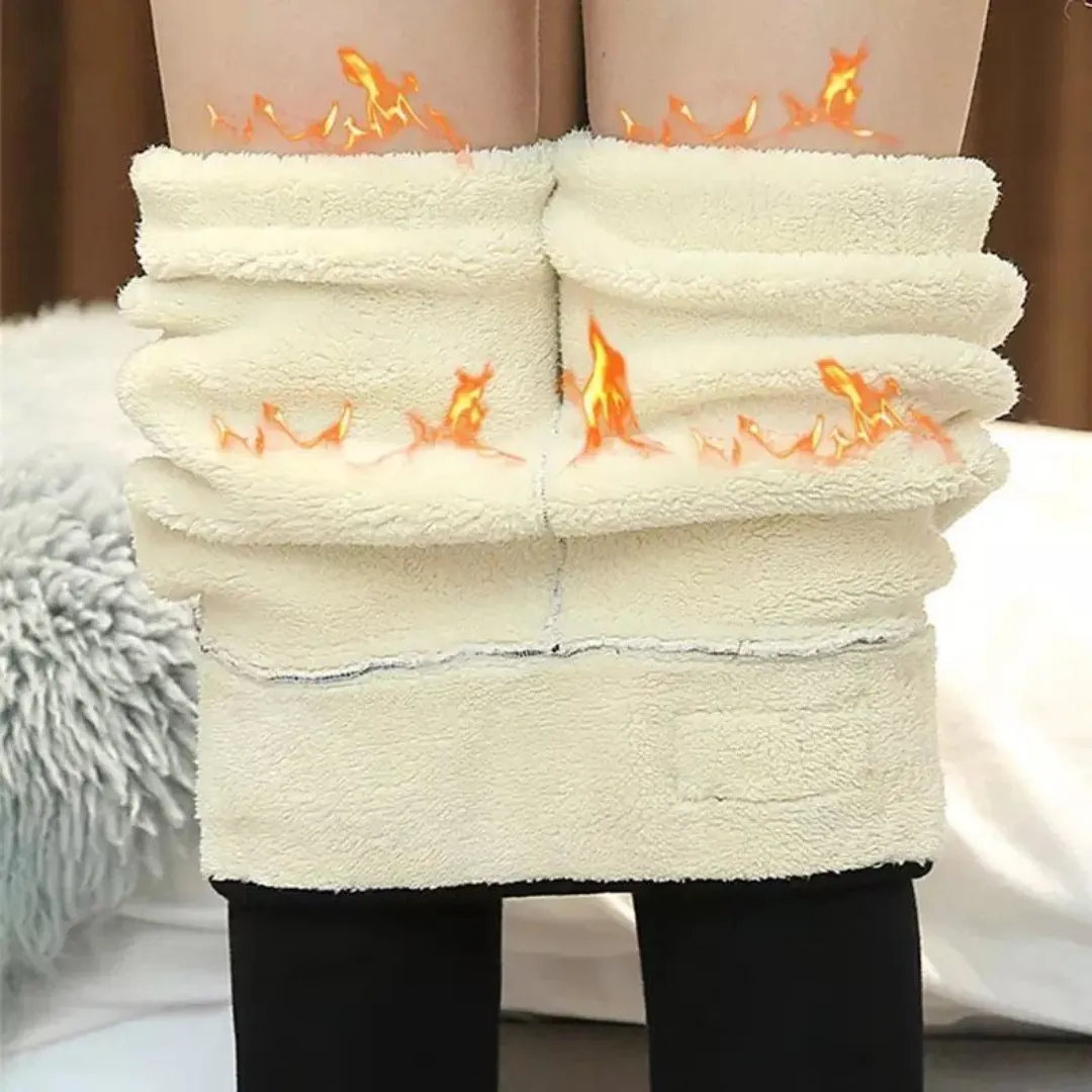Winter Warmest Legging High Waist Stretchy Fleece Pants - Butterfly Pattern