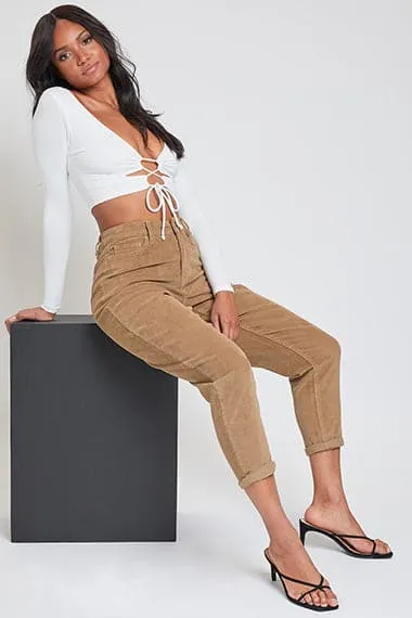 Women's  Corduroy Mom Fit Pants
