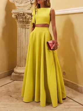 Women's Two Piece Swing Maxi Dress Set