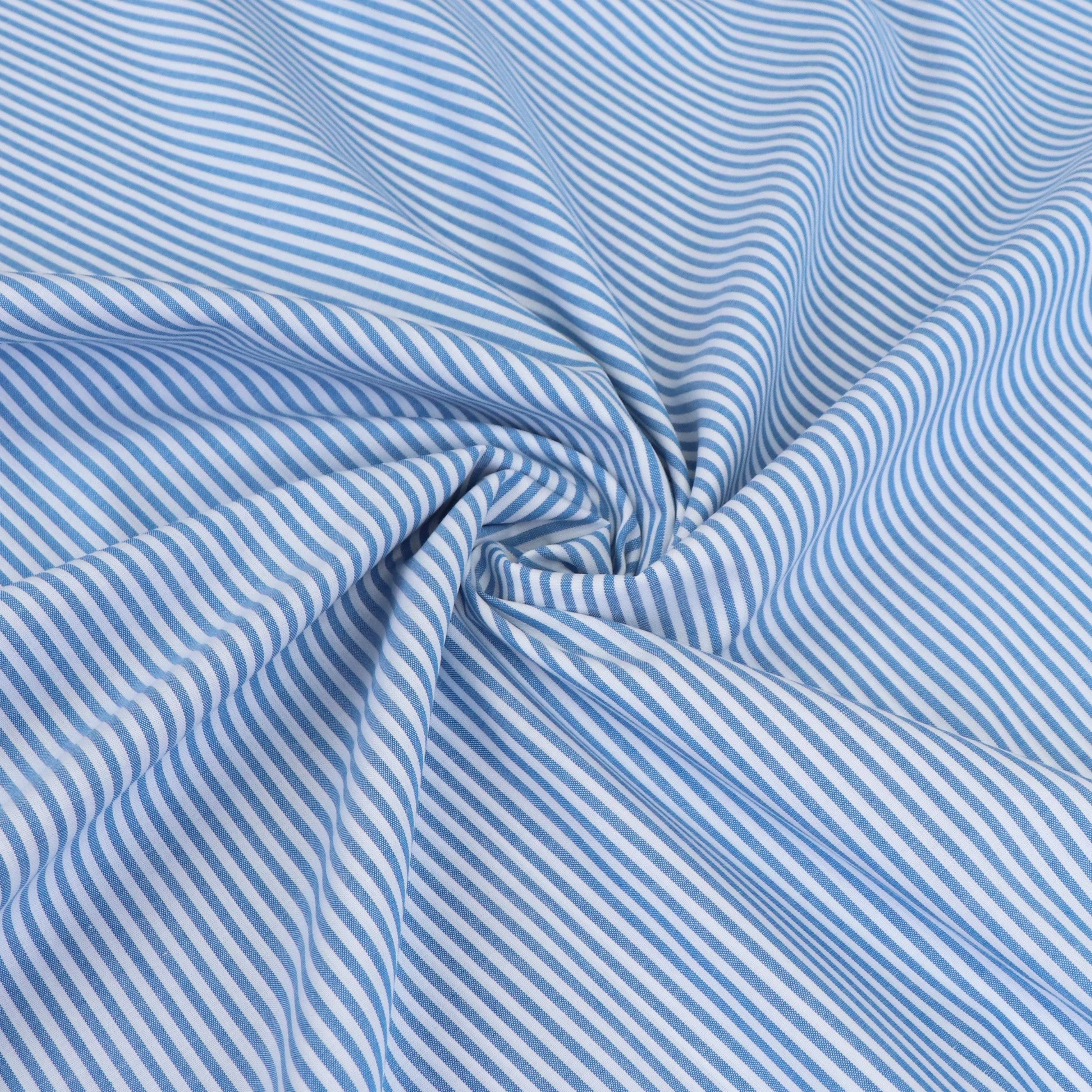Yarn Dyed Cotton - Blue Stripe - END OF BOLT 30cm
